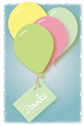 free printable download - Postkarte Luftballons mit Danke Karte